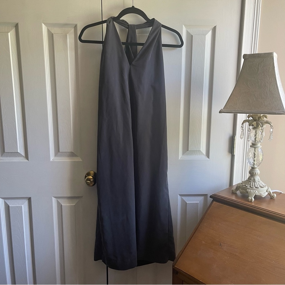 prologue dark grey suede like midi dress